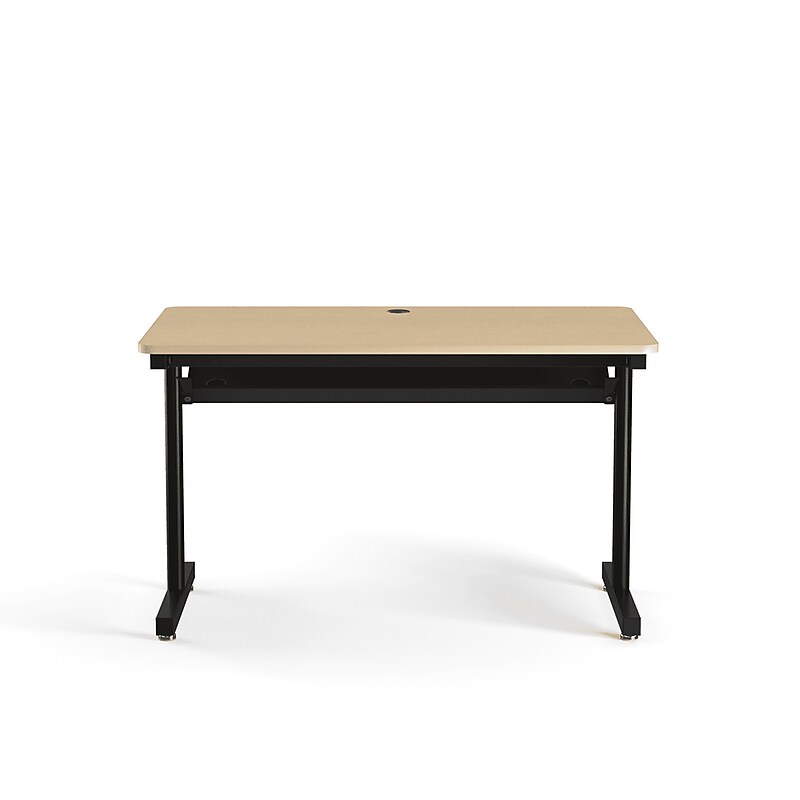 VersaDesk 48"W Basic Computer Table, Maple/Black (BCT4830-BM) image 1