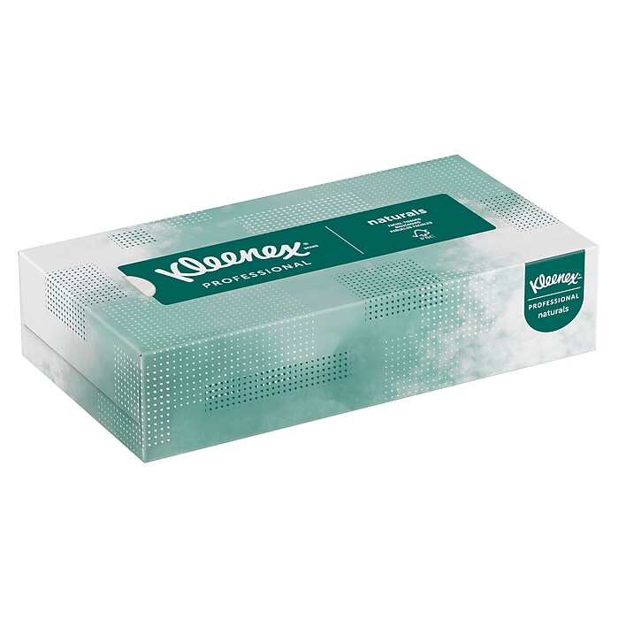 Kleenex Professional Naturals Facial Tissue, 2-Ply, White, 125