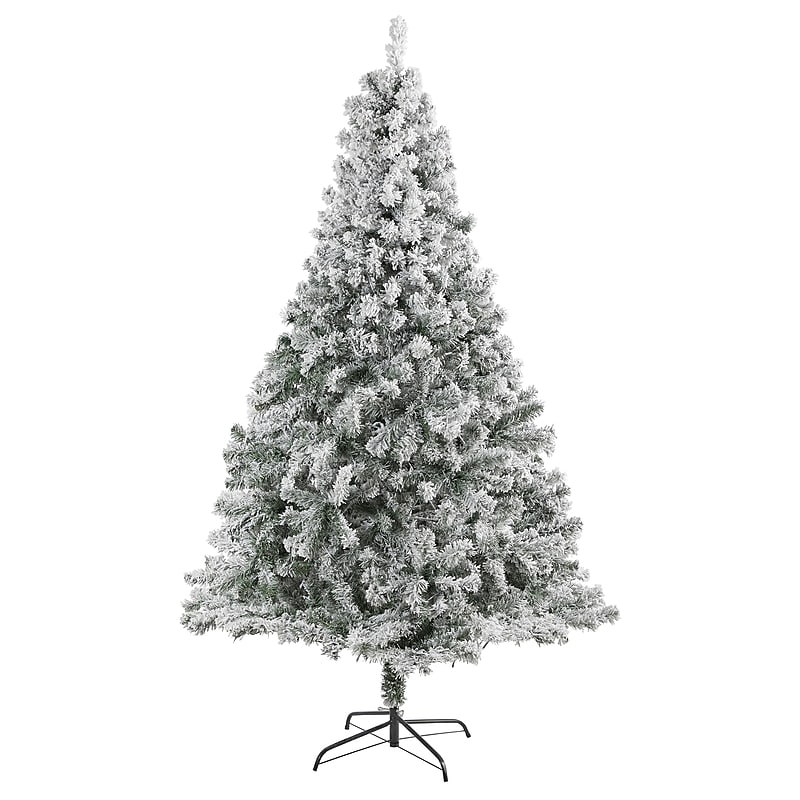 Nearly Natural 7-ft Flocked Rock Springs Spruce Artificial Christmas Tree with 800 Bendable Branches (T1747) image 1
