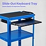 Luxor LEADER 3-Shelf Adjustable Media Utility Cart with Pullout Tray, Blue (UCMT1KB-RB)~#|#~CABFA802-EBAD-4EF1-A826B69B17F8539A_sc7