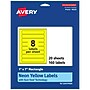 Avery Laser/Inkjet Multipurpose Rectangle Labels, 1" x 7", Neon Yellow, 160/Pack (94225)~#|#~CAC2E594-B683-4741-8956DBFBD3076567_sc7