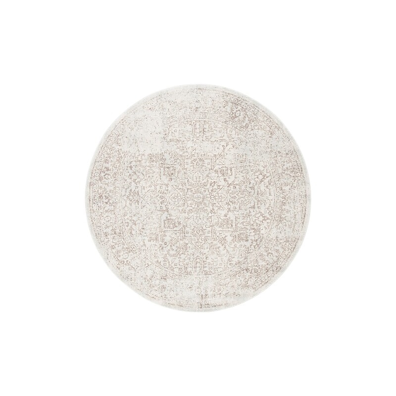 Safavieh Evoke Collection 8' Round Indoor Area Rug, Machine Made, Ivory/Taupe (EVK256E-8R) image 1