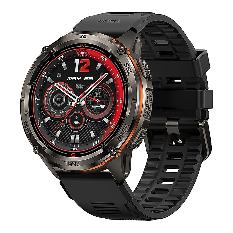KOSPET TANK T3 Ultra 2 AMOLED GPS Smartwatch with Silicone Band, 1.43", Black (P-TU001-B) image 1