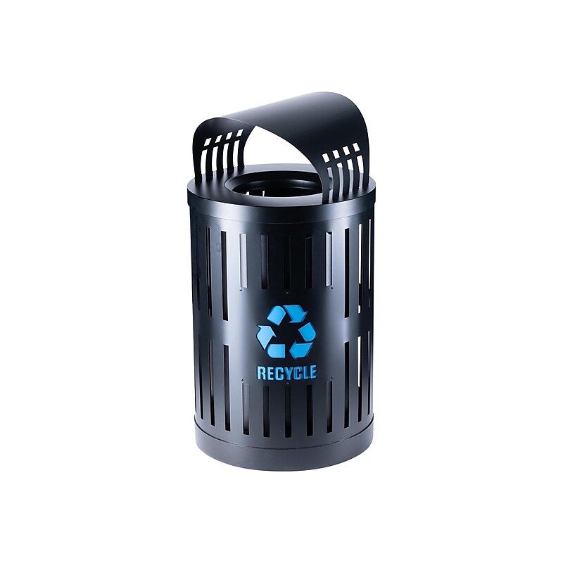 Commercial Zone Parkview DualCoat Metal Recycling Container with Canopy Lid, 34 Gallon, Black (72888499) image 1