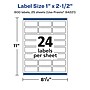 Avery Laser/Inkjet Multipurpose Labels, 2.5" x ", Glossy Clear, 600/Pack (94221)~#|#~CACE2B1C-8887-42C0-97DFBE1237CC8AB6_sc7