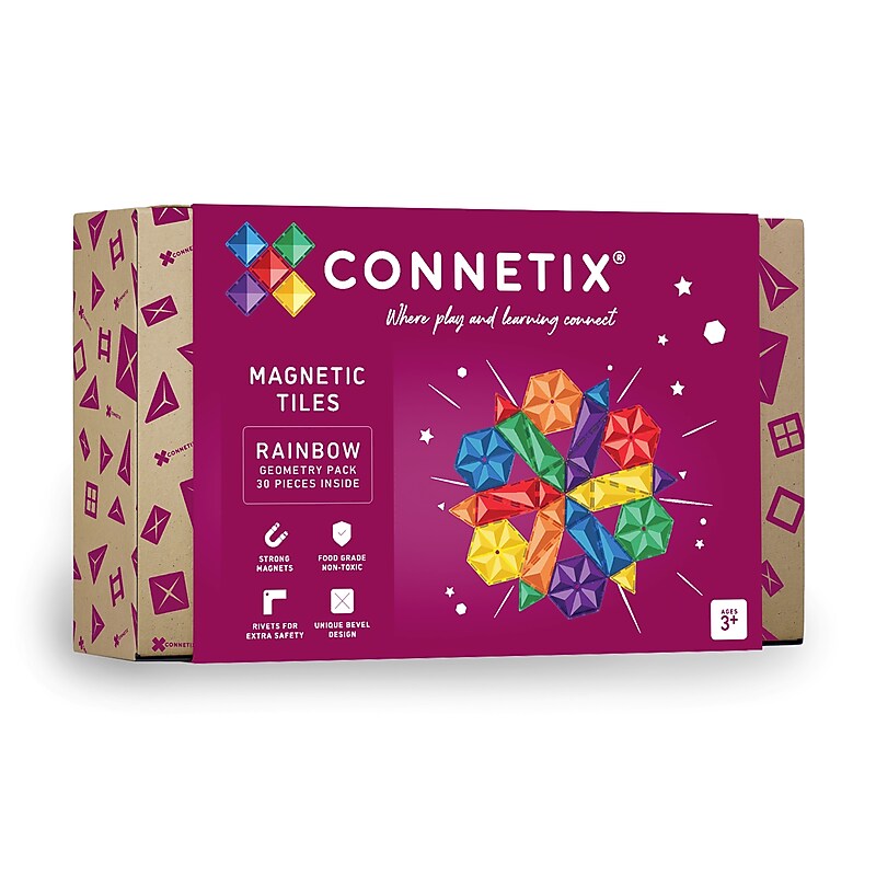 Connetix Magnetic Tiles Rainbow Geometry Pack, 30 Pieces (CNTR00030GE) image 1