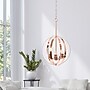 Lalia Home 3-Light 18" Adjustable Globe Hanging Metal and Clear Glass Ceiling LED Pendant, Rose Gold (LHP-3010-RG)~#|#~CAD573BB-7CBC-411F-BC4F90C55897A8D3_sc7