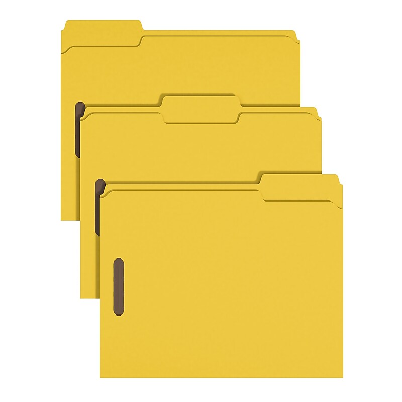 Staples Reinforced Classification Folder, 3/4" Expansion, Letter Size, Yellow, 50/Pack (ST62733) image 1