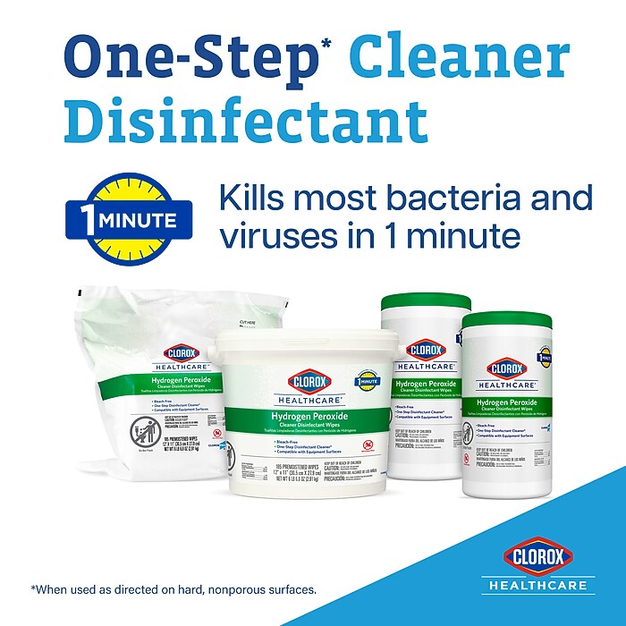 Clorox Healthcare Hydrogen Peroxide Cleaner Disinfectant Wipes