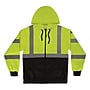 Ergodyne GloWear 8312BK High Visibility Long Sleeve Black Bottom Hooded Zip-Up Sweatshirt, ANSI Type R Class 3, Lime, Large~#|#~CAE4D476-C46A-43C6-8531B8FC66F6C53B_sc7