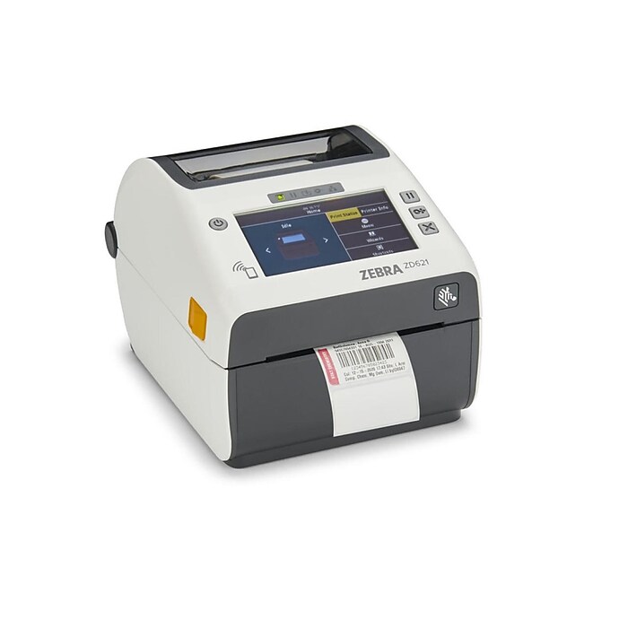 Zebra ZD621-HC Desktop Direct Thermal Printer, White | Staples