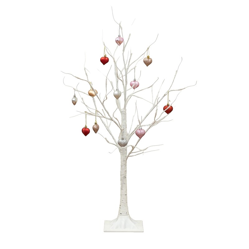 Nearly Natural 3-ft Pre-Lit Artificial Valentine's Day Twig Tree with 12 Warm White LED Lights and Heart Ornaments (T5462) image 1