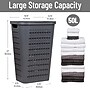 Mind Reader Slim Tapered Hamper with Lid, Plastic, Gray (SWHAMP50-GRY)~#|#~CAE9F3CD-62D8-43F0-87B7ACB1FA687F33_sc7
