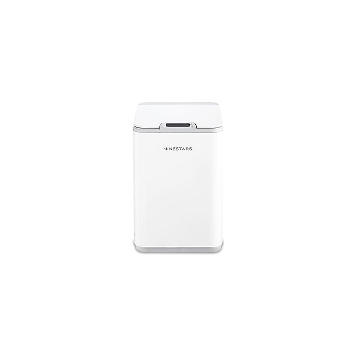 Nine Stars Plastic Sensor Trash Can, 2.6-Gallon, White (DZT-10-35