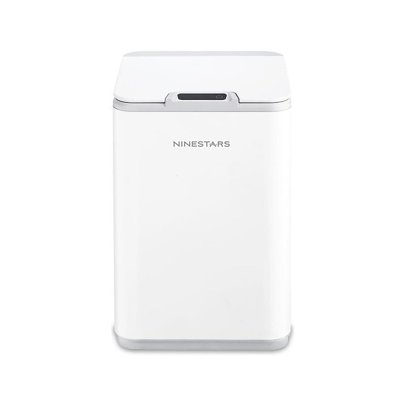 Nine Stars Plastic Sensor Trash Can, 2.6-Gallon, White (DZT-10-35) image 1