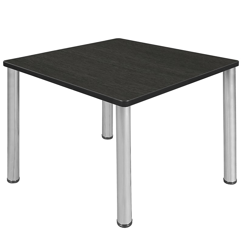 Regency Kee Square Laminate Breakroom Table, 42"D x 42"W, Ash Grey/Chrome (TB4242AGBPCM) image 1