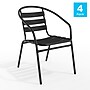 Flash Furniture Aluminum Stacking Patio Chairs, Black, 4/Pack (4TLH017CBK)~#|#~CAEF8243-5A2A-4EFD-8FB24EFA0E6043C1_sc7