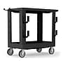 Luxor WORKLOAD 2-Shelf Industrial Utility Cart with Ladder Holder, Black (EC21-NDUST-B)~#|#~CAF37BC5-7489-4138-91437ED3DC8782AF_sc7