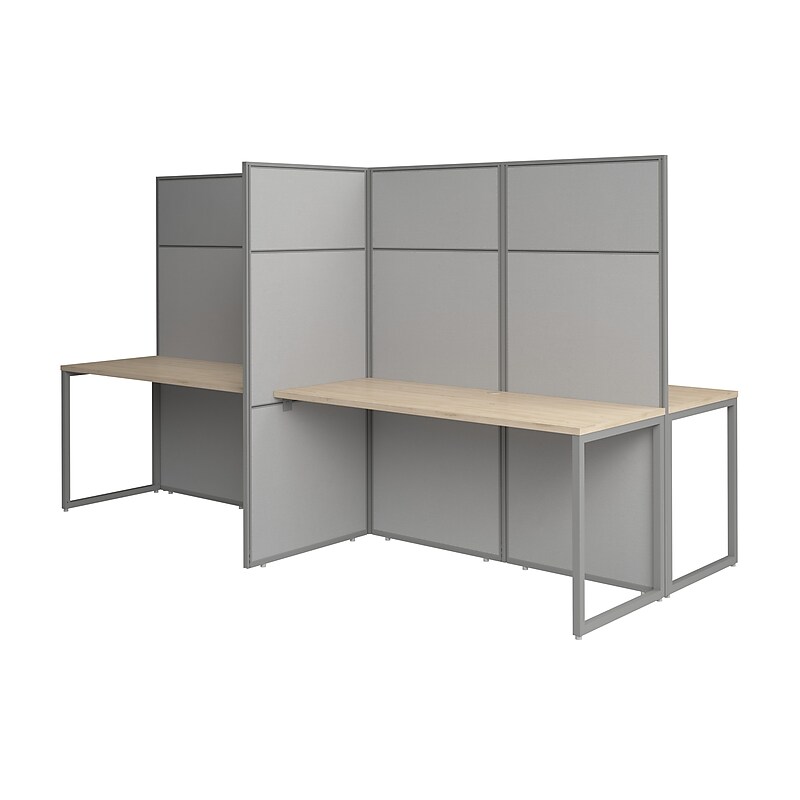 Bush Business Furniture Easy Office 4 Person Cubicle Desk, Natural Elm (EODH660NE-03K) image 1