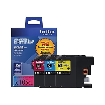Brother LC1053PKS Cyan/Magenta/Yellow Extra High Yield Ink Cartridge, 3/Pack