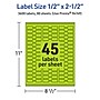 Avery Printable Decorative Edge Multipurpose Labels, 0.5" x 2.5", Bright Green, 3600/Box (94749)~#|#~CAF8B250-A189-4A77-BB751E3BC2881950_sc7