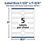Avery Laser/Inkjet Multipurpose Labels, 7.75"  x 1.5", Matte White, 500/Box (94118)~#|#~CAF8CE82-2B3D-4EE3-8179679913FC1F55_sc7