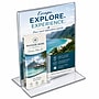 Azar Displays 8.5" x 11" Sign Holder with Trifold Brochure Holder, Vertical, Table Top, Clear, Acrylic, 10/Pack (252045)~#|#~CB01BF61-BD3F-4E02-B233DED678DC74B3_sc7