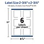 Avery TrueBlock Laser/Inkjet Square Multipurpose Labels, 2.75" x 2.75", White, 150/Pack (94109)~#|#~CB028788-3AEF-4C56-A8E018578F5D07B6_sc7