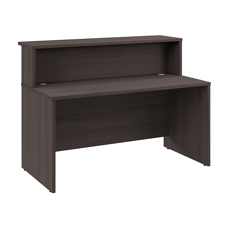 Bush Business Furniture Arrive 60"W Reception Desk with Shelf, Storm Gray (ARV001SG) image 1