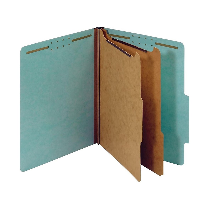 Pendaflex Pressboard Classification Folder, 2-Dividers, 2 1/2" Expansion, Letter Size, Blue, 10/Box (24130P) image 1