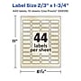 Avery Pearlized Ivory Rectangle Multipurpose Labels, 2/3" x 1-3/4", Ivory, 440/Pack (94209)~#|#~CB19AEF4-A891-41D5-A2DE98237FB11D2B_sc7