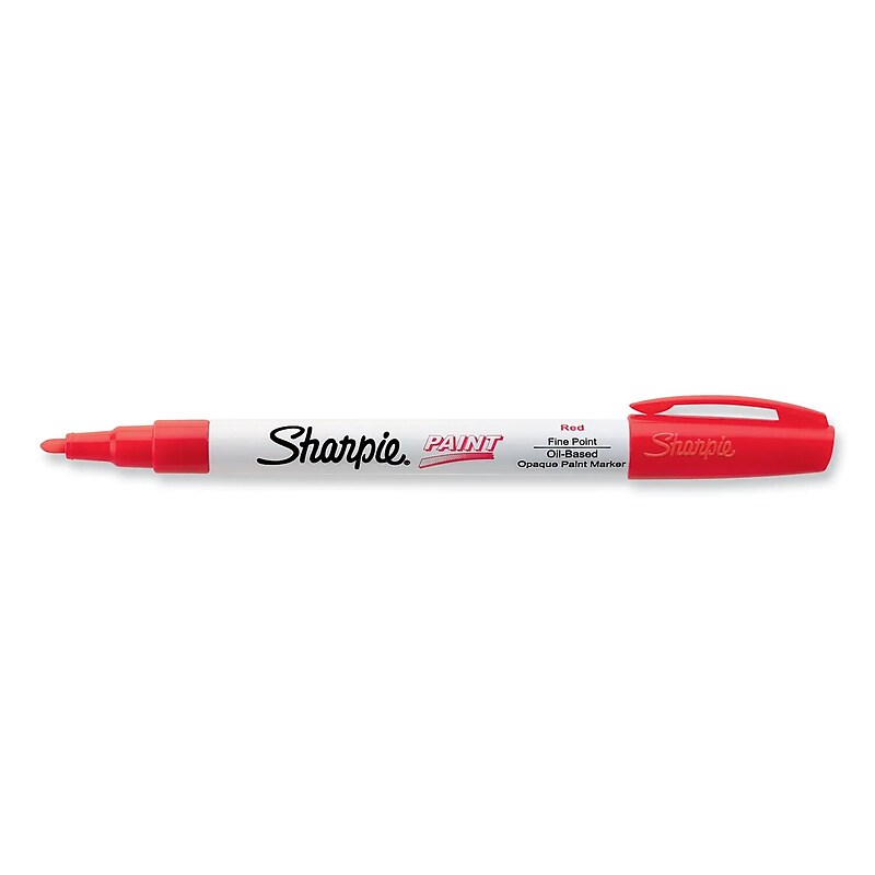 Sharpie Permanent Paint Marker, Fine Tip, Red (35535) image 1