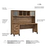 Bush Home Somerset 72" W Office Desk with Drawers and Hutch, Fresh Walnut (SET018FW)~#|#~CB1E551D-15CC-4D04-A672FD25BF4D374A_sc7