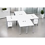 Boss Office Products Simple System 66"W L-Shaped Desk with Pedestal, White, 4/Set (SGSD019-102-WT)~#|#~CB1E9E73-CED2-4F11-A1916969217EF155_sc7