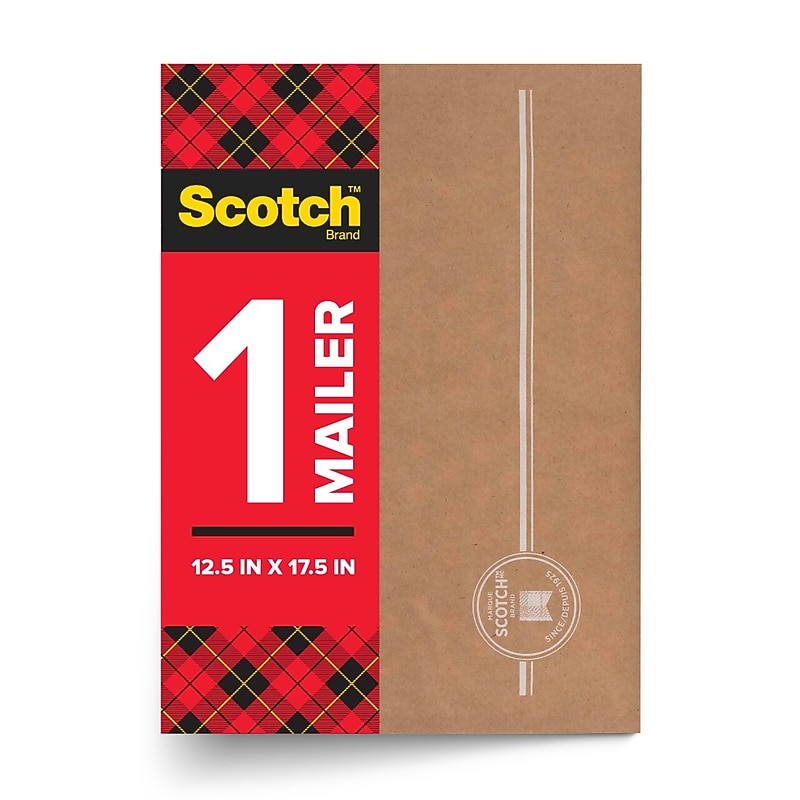 Scotch Curbside Recyclable Padded Mailer, 13" x 18", Tan, 1/Pack (CR-6-1) image 1