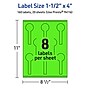 Avery Decorative Edge Multipurpose Labels, 1.5" x 4", Neon Green, 160/Pack (94116)~#|#~CB2955BC-539B-4E3D-B8D8036C74A215A2_sc7