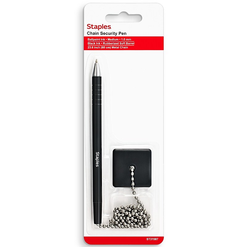 Staples® Anchor Counter Top Pens, Medium Point, 1.0mm, Black Ink (ST31587) image 1