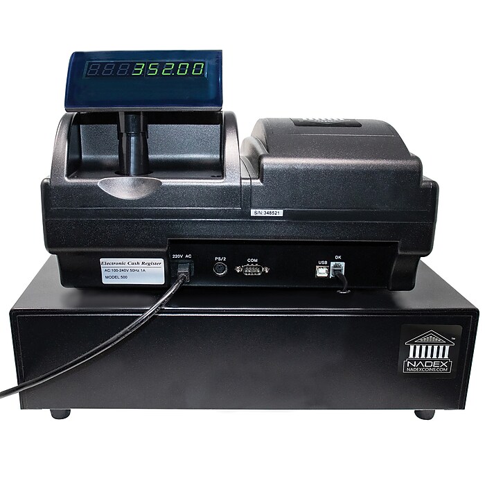 Nadex Coins CR600 Thermal-Print Electronic Cash Register, Black