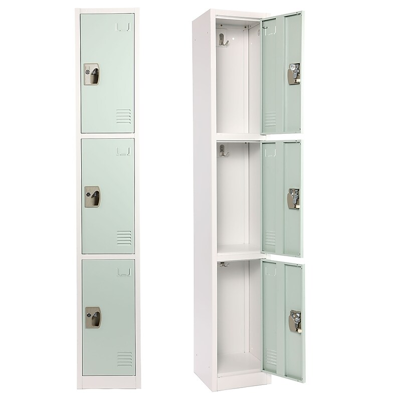 AdirOffice 72'' 3-Tier Misty Green Storage Locker (ADI629-203-MGRN) image 1