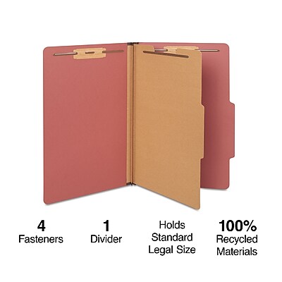 Staples Moisture-Resistant Classification Folders, Letter, 2
