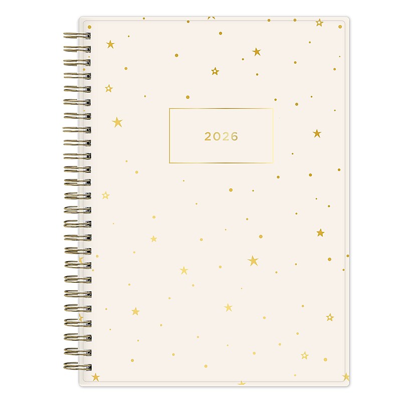 2026 Blue Sky Shooting Star 5.875" x 8.625" Weekly & Monthly Planner, Plastic Cover, Cream (157520) image 1