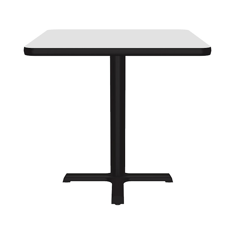 Correll Square-Shaped Dry-Erase Markerboard Cafe Table, 30" x 30", Frosty White/Black (BXT30DES-80) image 1