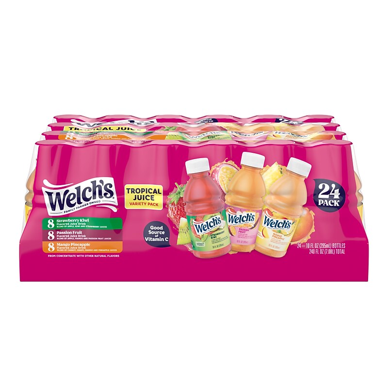 Welch's Tropical Juice Variety Pack, 10 oz., 24 Bottles/Carton (WEL30347) image 1