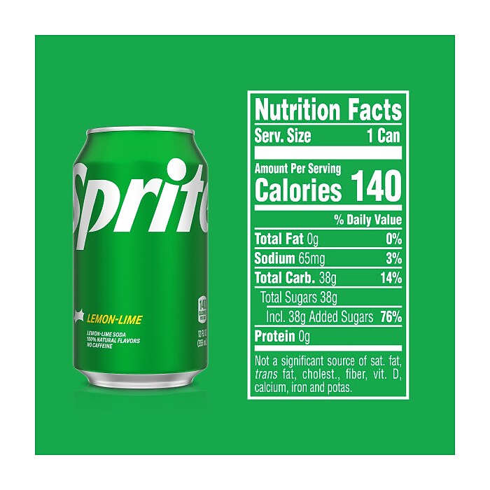 Sprite Lemon-Lime Soda, 12 oz., 24 Cans/Carton (00049000028928