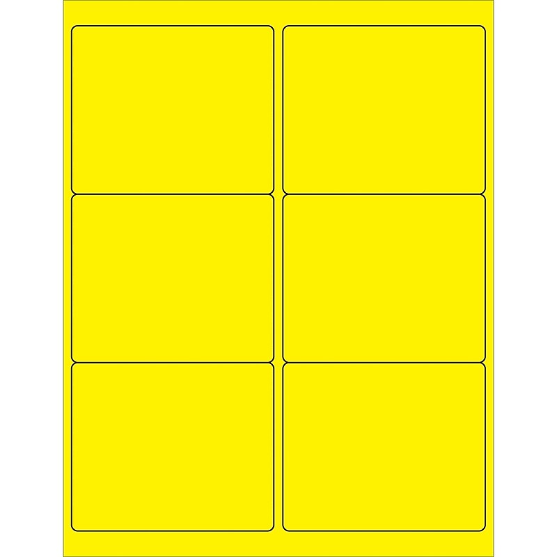 Tape Logic Laser/Inkjet Address Labels, 4" x 3 1/3", Fluorescent Yellow, 600/Carton (LL180YE) image 1