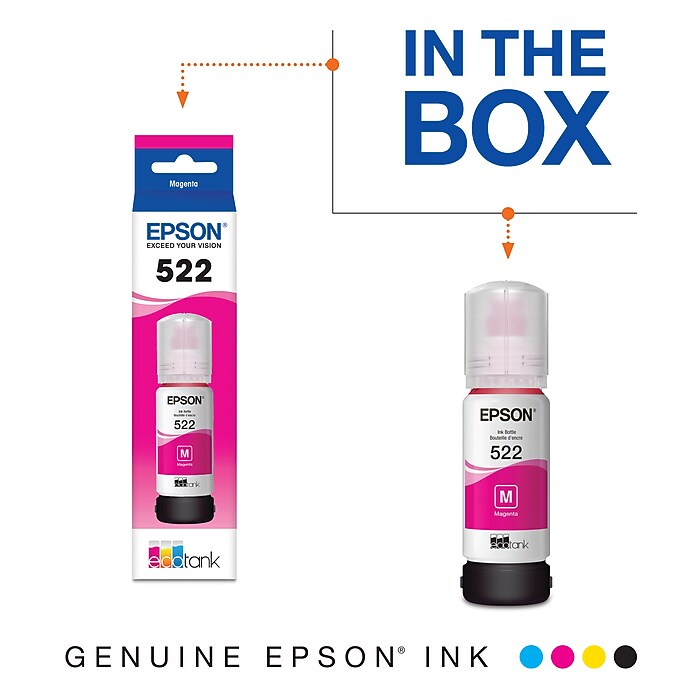 Epson T522 Magenta Standard Yield Ink Bottle (T522320-S) | Staples