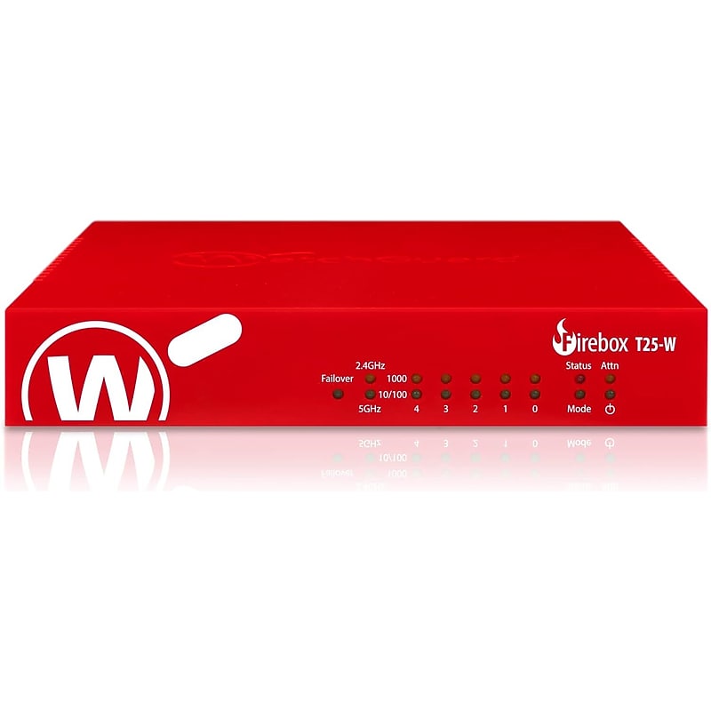 WatchGuard Firebox T25-W Network Security/Firewall Appliance, Desktop, Red (WGT26671) image 1
