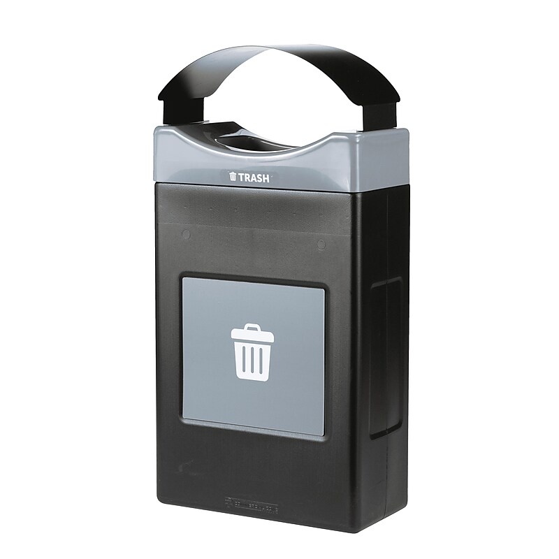 Commercial Zone Avante Polyethylene Trash Container with Covered Top with Open Sides Lid, 30 Gallon, image 1