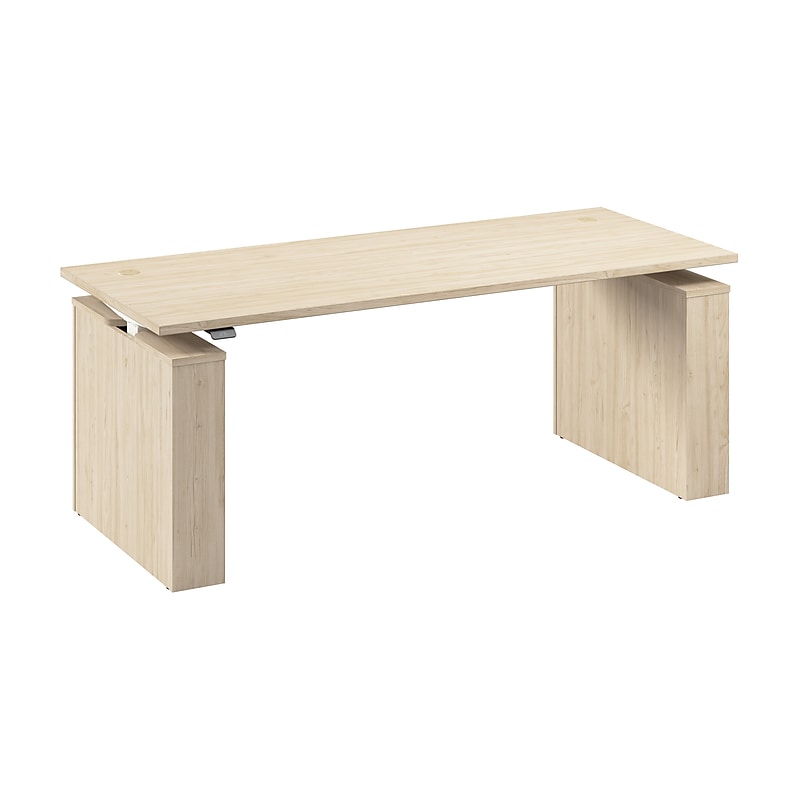 Bush Business Furniture Stratus 72"W Electric Rectangular Adjustable Standing Desk, Natural Elm (SUT002NE) image 1