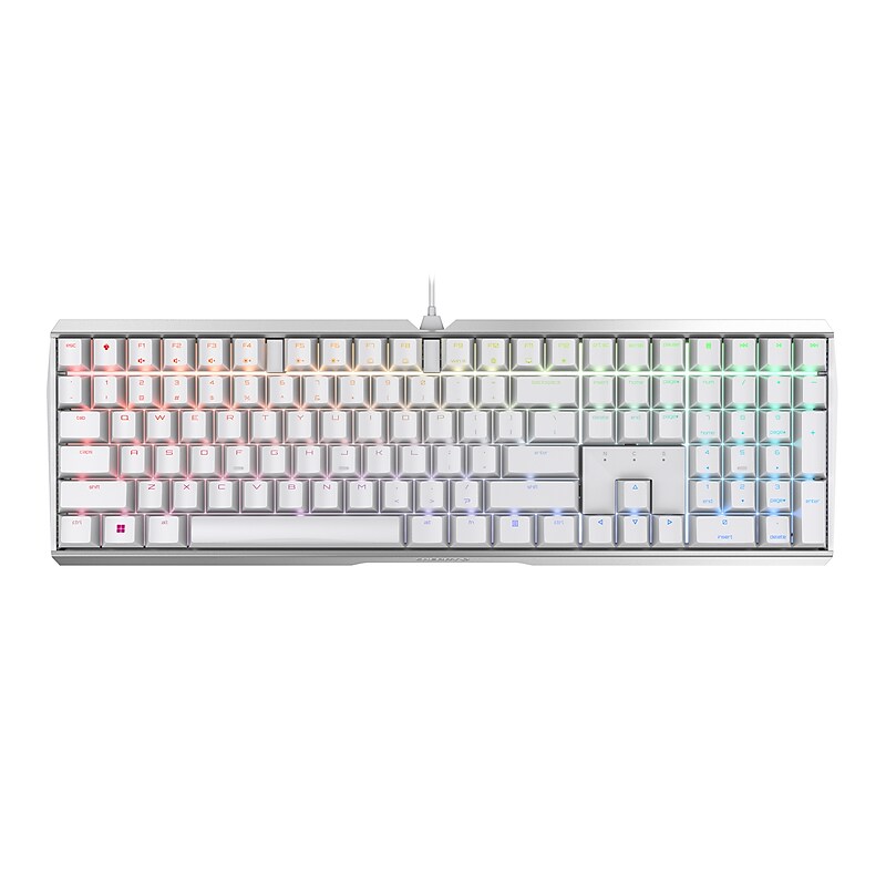 Cherry MX Board 3.0S RGB Mechanical Keyboard with MX RED Switches, White (G80-3874HYAUS-0) image 1
